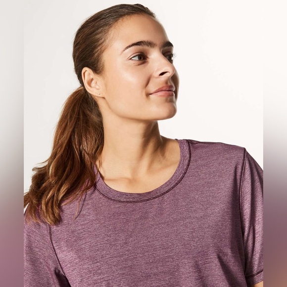 EUC - Lululemon - Run the Say Short Sleeve - Heathered dark adobe - size 10 - Picture 4 of 8